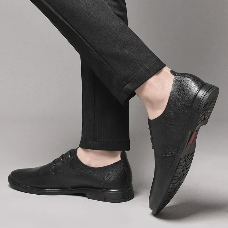 Classic Dress Mens Flats for Wedding Men Oxfords Shoes Fashion Casual Footwear Men New Genuine Leather for Male Walking Shoes