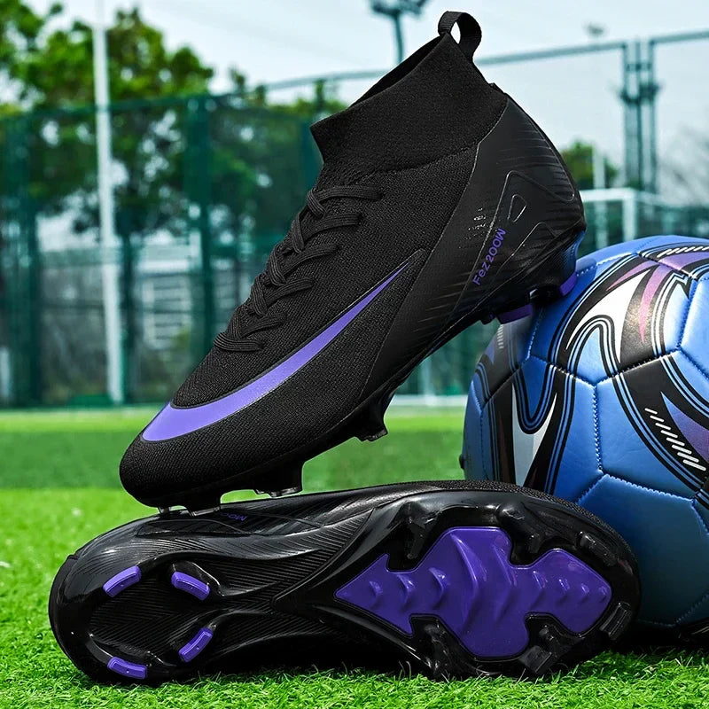 New Men Football Boots Match Outdoor Long Spikes Soccer Shoes Cleats Comfortable Training Sport Adult Breathable Boys Non Slip