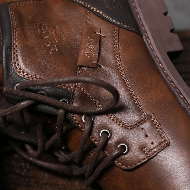 Handmade Men Ankle Boots Luxury retro Men's Motorcycle Boots High Quality Outdoor Shoes Work Shoes British Style Men Boots 2024