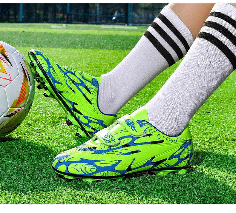 Children Football Shoes Professional Indoor Non Slip TF/FG Fast Grass Boys Match Wear Resistant Training Football Shoes for Kids
