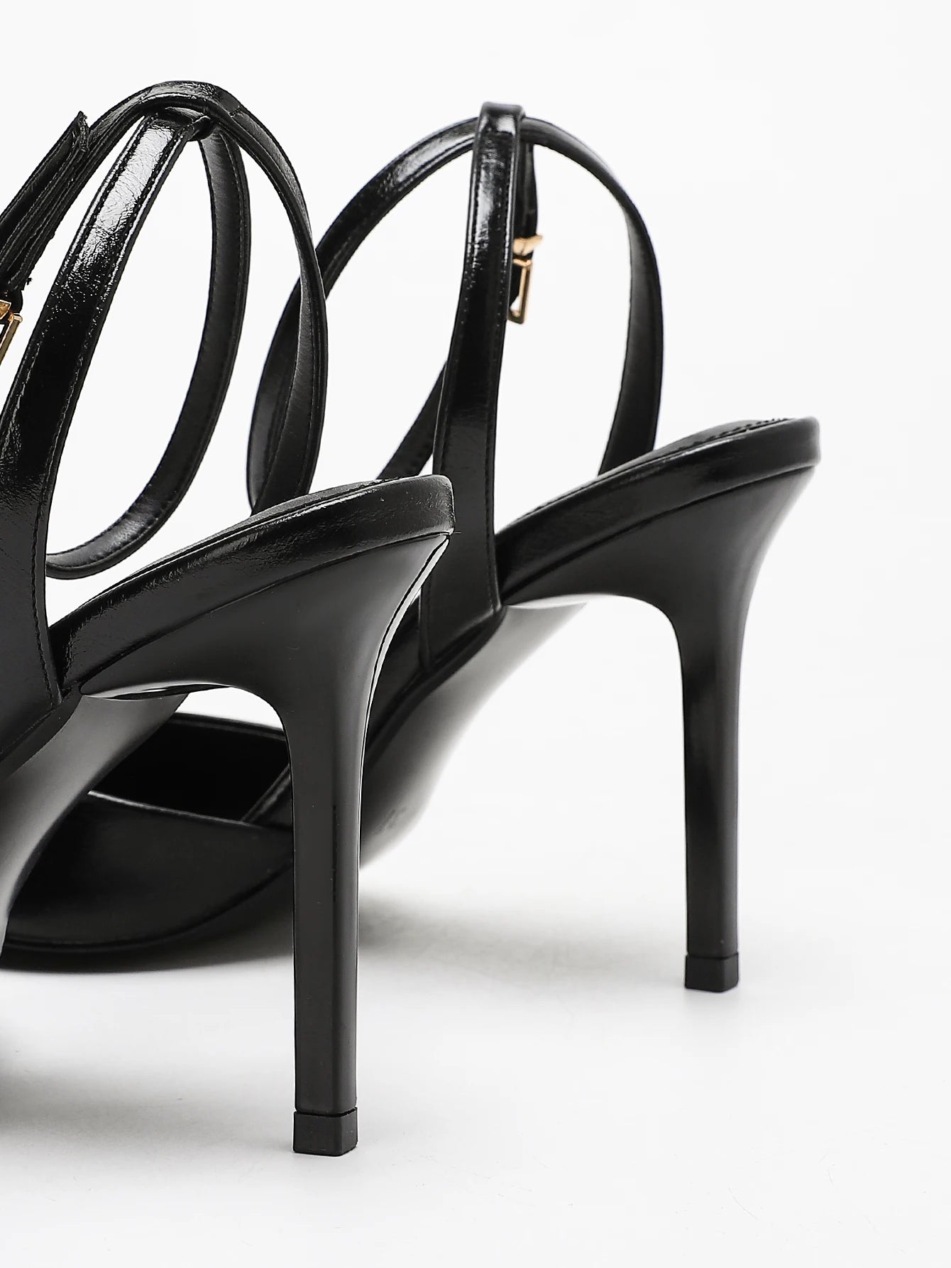 Classic Black Ankle Strap Stiletto Heels, Square Toe Open Toe HighHeels, Women's Versatile Dress Shoesfor All Occasions