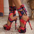 Liyke Model Catwalk 16CM Super High Heels Platform Sandals For Women Sexy Open Toe Banquet Party Stripper Pole Dance Shoes Red