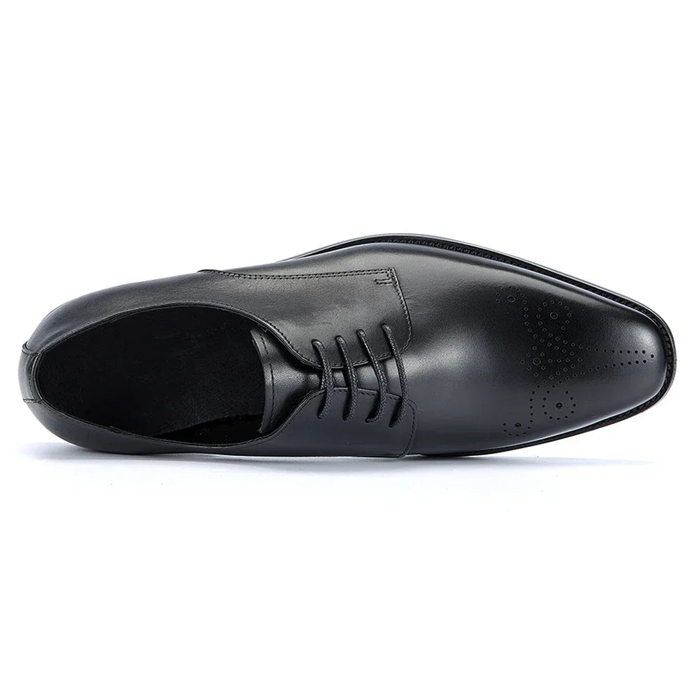 Italian Men's Genuine Leather Oxford Shoes Classic Gentleman Top Layer Cowhide Business Dress Shoes for Formal Occasions