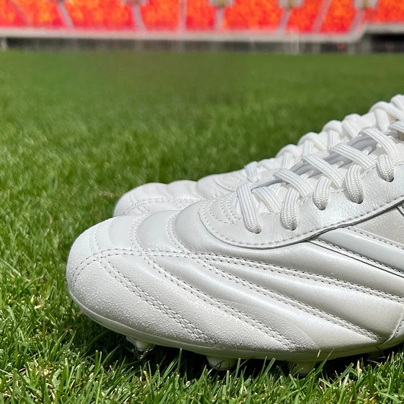 Football Shoes Star Nebula Special White Sports Shoes TF Spike FG Long Spike AG Short Spike Low Top Breathable Leather