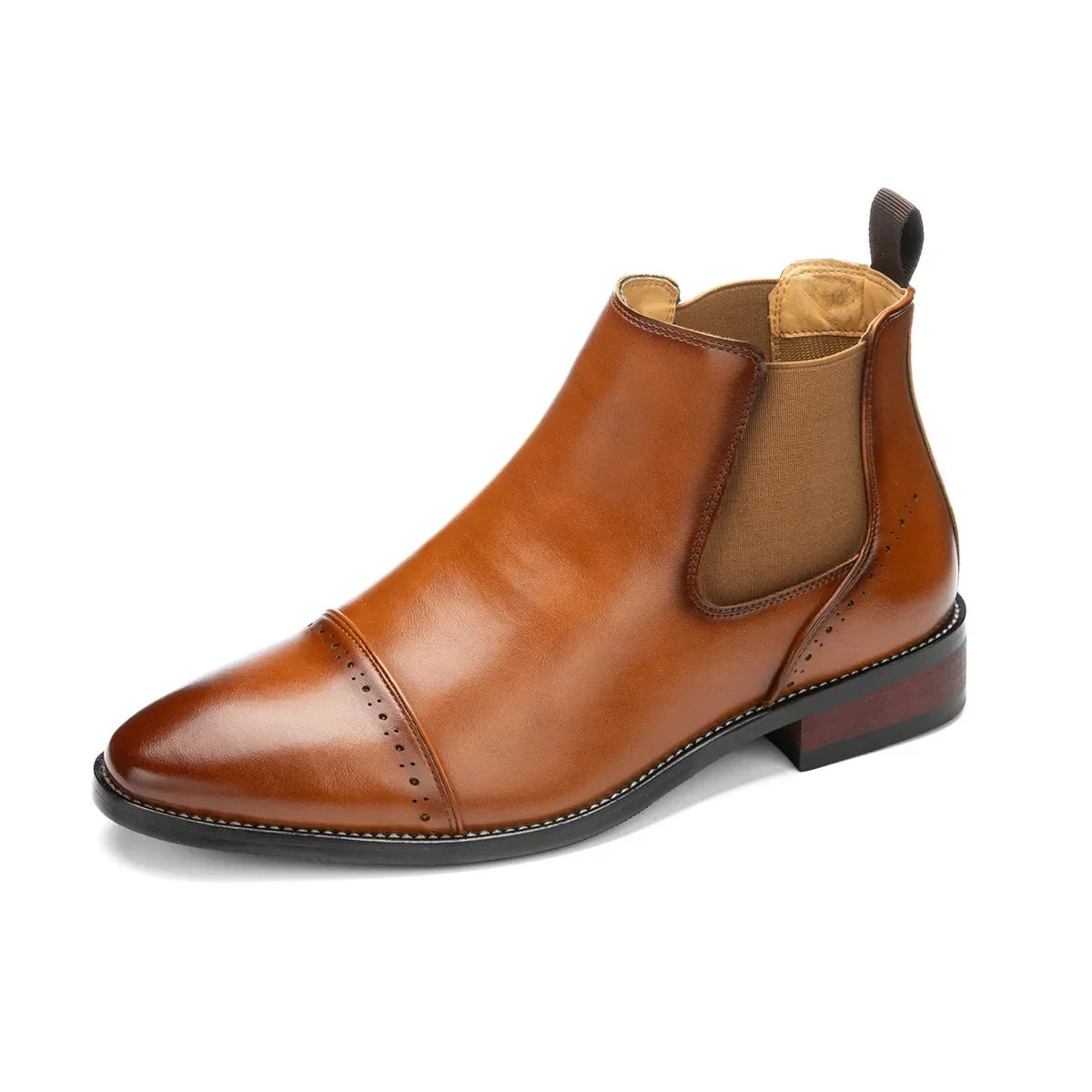 2025 Retro Men's Solid Color Pointed Business  Boot  Comfortable Wedding  Party Shoe Breathable  And  Anti-Slip Ankle Boots