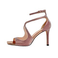 2026 Summer New Brand Patent Leather Women Gladiator Sandals Fashion Square Toe Stiletto High Heels Party Dress Shoes Sandalias