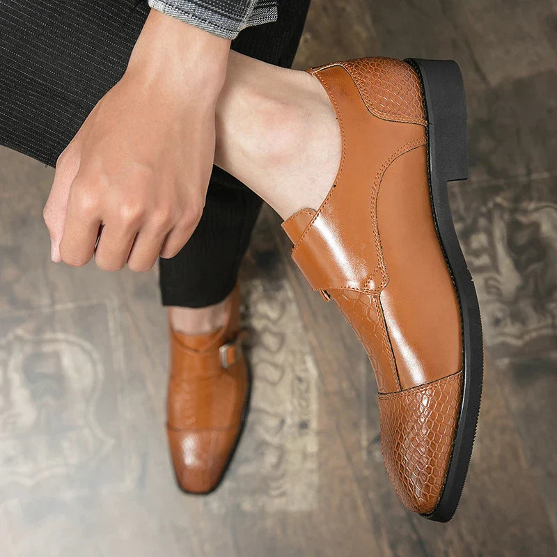 Leather Designer Brand Monks Snake Luxury Men Casual Office Business Man Loafers Mens Moccasins Driving Wedding Dress Male Shoes
