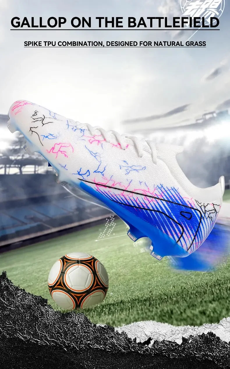 All Terrain Adaptable Soccer Boots Reinforced Toe Protection Shock Absorbing Design Outdoor Long Distance Sports Training Shoes