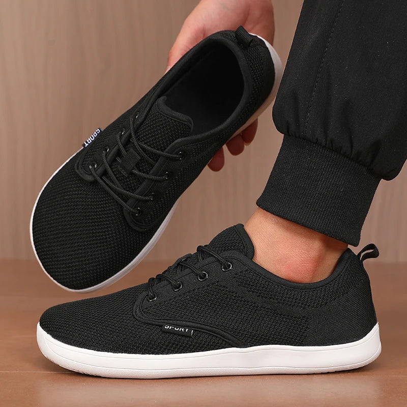 Men's Shoes Sneakers Wide Toe Barefoot Casual Wide Last Fashionable Canvas Black Flat Board Shoes Breathable Mesh Men's Shoes