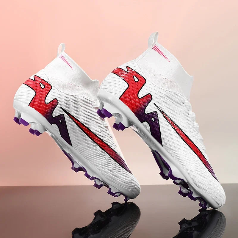 Men Football Boots Kids Sports Grass Long Spike Outdoor TF/FG Training Soccer Shoes Society Sneakers Professional Football Shoes