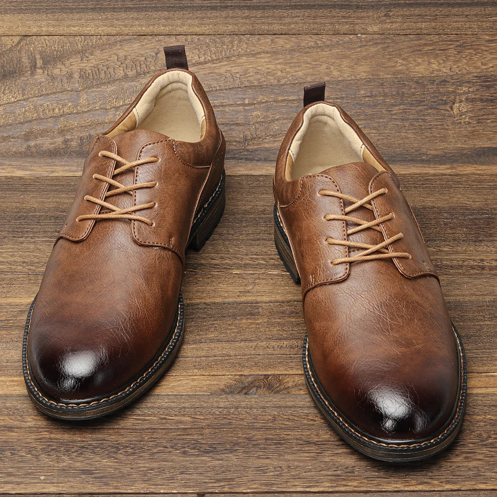 40-46 Size Men's Casual Leather Shoes Comfortable Fashion Brand 2025 Trendy Footwear