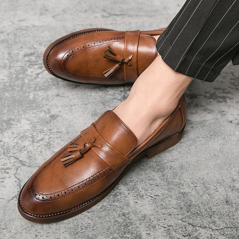Spring Autumn New Men's Genuine Leather Casual Shoes Outdoor Work Shoes Office Dress Shoes Men's Wedding Shoes Free Delivery
