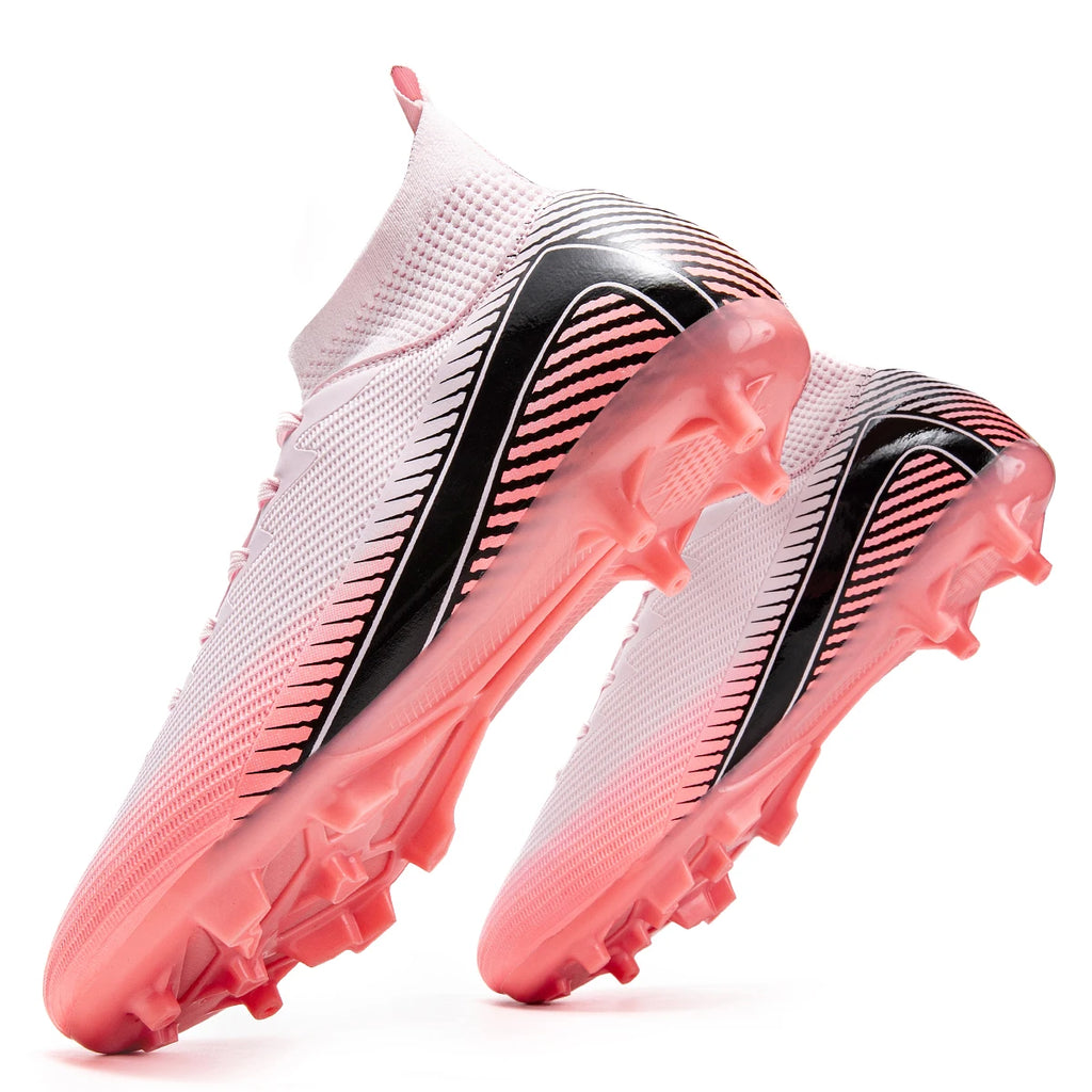 Full Protection AG FG Football Boots Woven PU Fabric TPU Wear Resistant Sole Stable Grip for Junior Football Players