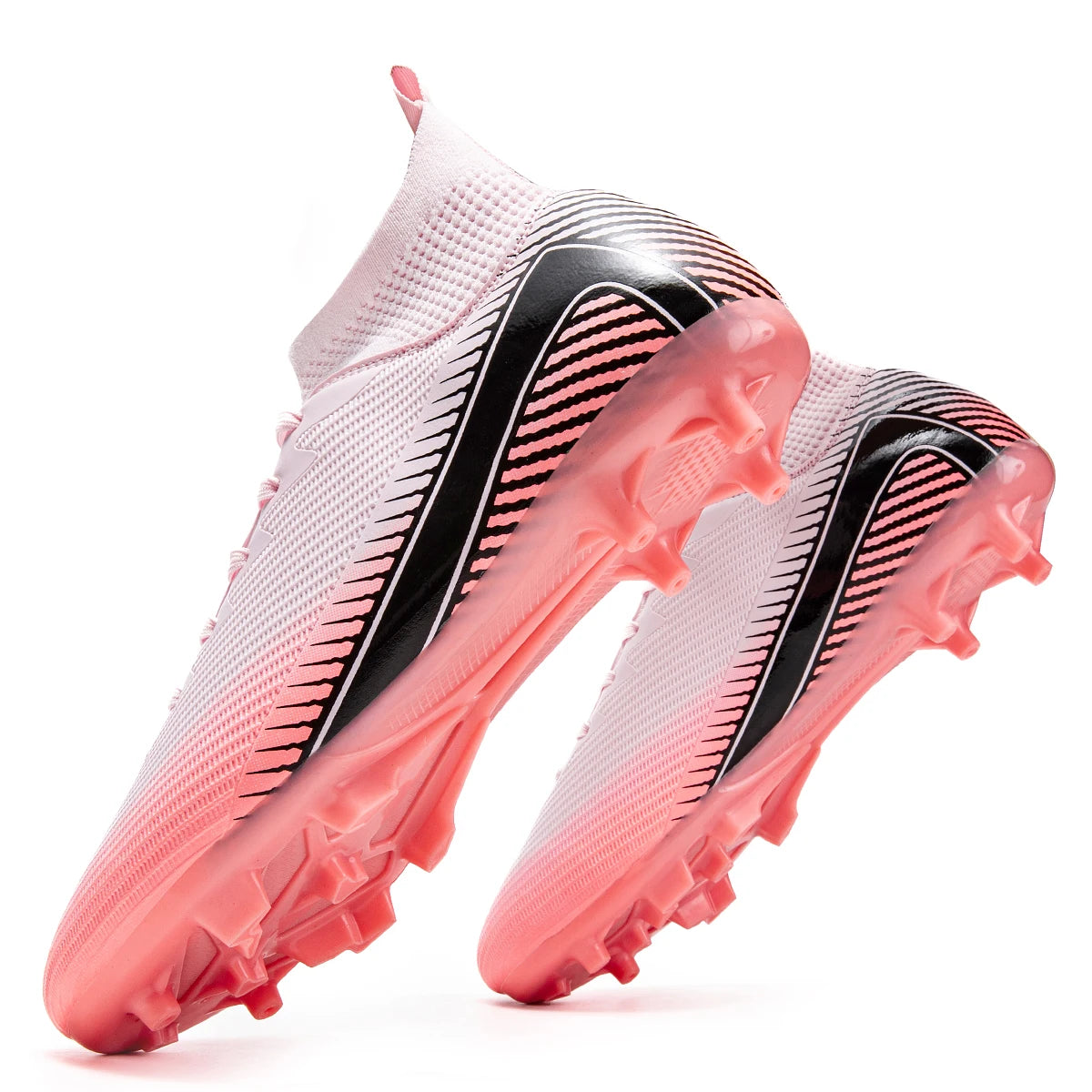 Full Protection AG FG Football Boots Woven PU Fabric TPU Wear Resistant Sole Stable Grip for Junior Football Players