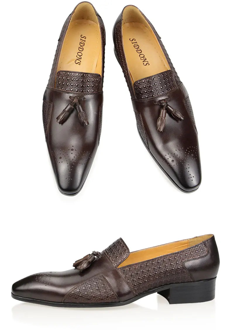 New Leather Casual Shoes Mens Summer One-Step Loafers Dress Wedding Leather Luxury Groom Wedding Men Italian Style Oxford Shoes