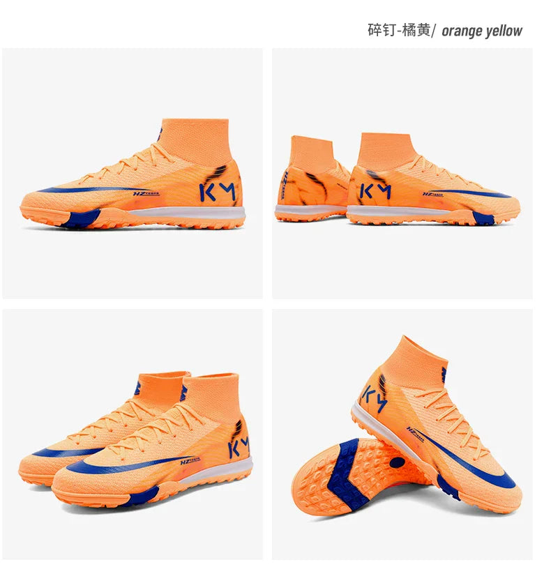 New Men Soccer Shoes Football Boots Cleats Adult Outdoor Breathable Training Sport Long Spikes Boys Non Slip Match Comfortable