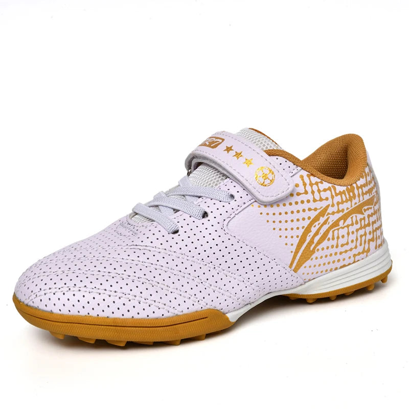 Children's Leather Breathable TF Football Shoes Students Outdoor Anti slip and Wear resistant Sneaker Fashion Trendy Footwear