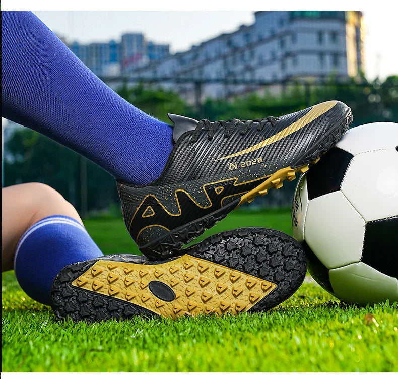 Professional FG/TF Soccer Cleats Men Football Boots Long Spike Grass Match Breathable Lightweight Comfortable Training Sneakers