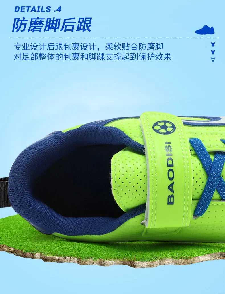 Kids Unisex Soccer Shoes Boys Grils Football Boots Non-Slip Training Indoor Outdoor Athletic Shoes Breathable Ultralight Sports
