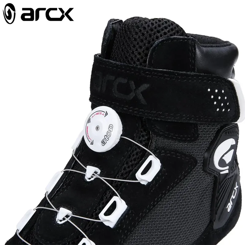 ARCX Black Motorcycle Riding Protective Boots Men's Shoes Summer Breathable Knob Adjustment Design Anti-fall Durable Equipment