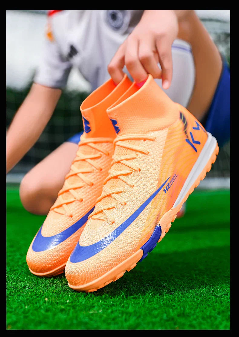 New Men Soccer Shoes Breathable Cleats Football Boots Training Boys Long Spikes Adult Outdoor Sport Non Slip Match Comfortable