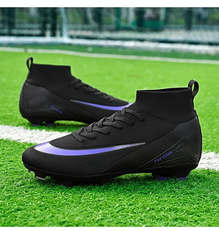 New Men Football Boots Match Outdoor Long Spikes Soccer Shoes Cleats Comfortable Training Sport Adult Breathable Boys Non Slip