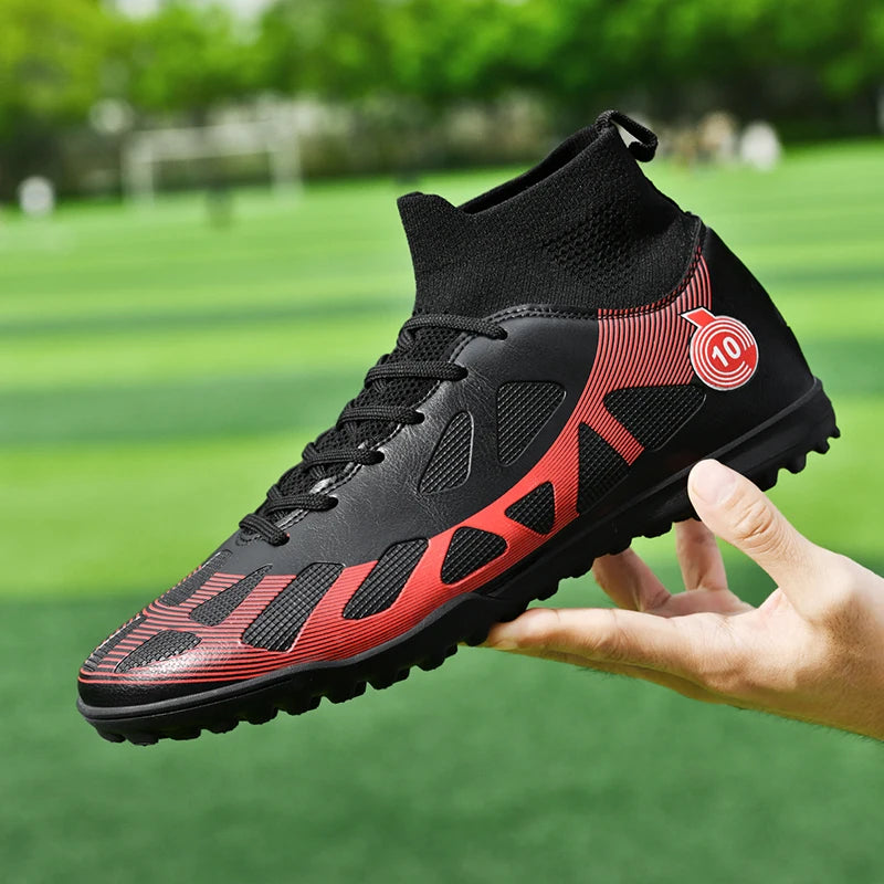Professional Sports Football Shoes TF Broken Nail Teenagers Durable Wear Resisting Training Shoes Adult High-Tops Soccer Shoes