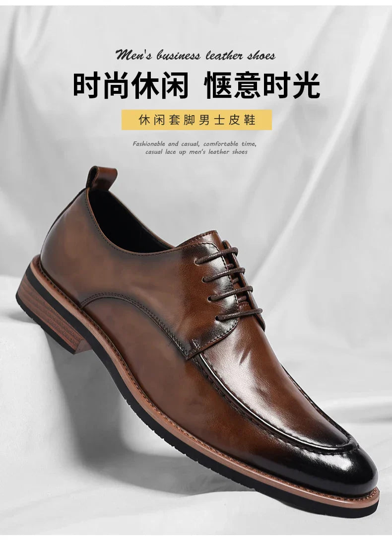 Men's Oxford Derby Dress Shoes Business Formal Casual Party Footwear Comfortable New Fashion Solid-Color Sneakers