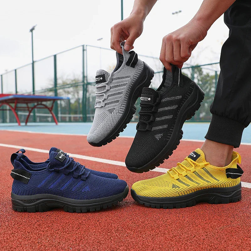 Men's Casual Shoes Breathable Fly Woven Mesh Upper Comfortable Outdoor Walking Cycling Exercise Shoes for Men Tenis Para Hombre