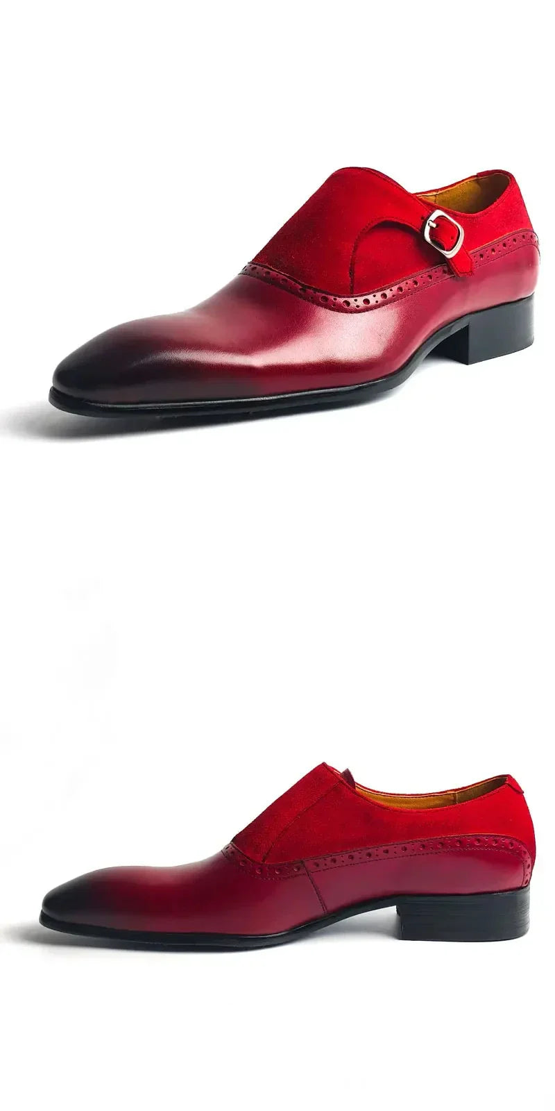 حذاء لوفر رجالي مصنوع يدويًا من جلد البقر والجلد السويدي سهل الارتداء ومريح كاجوال للمكتب والزفاف بنعل غير قابل للانزلاق وتصميم سادة