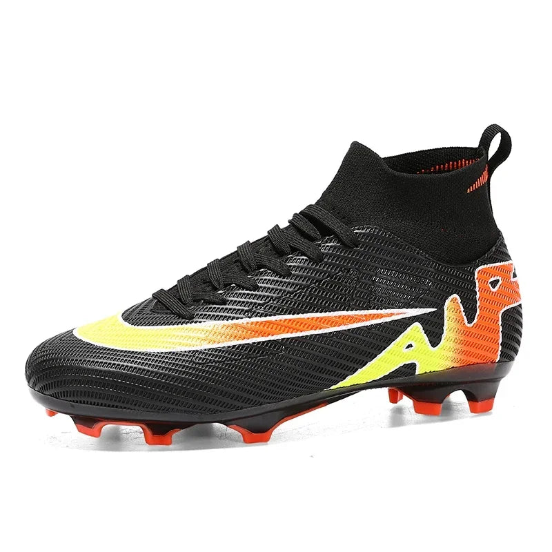 Men Football Boots Kids Sports Grass Long Spike Outdoor TF/FG Training Soccer Shoes Society Sneakers Professional Football Shoes