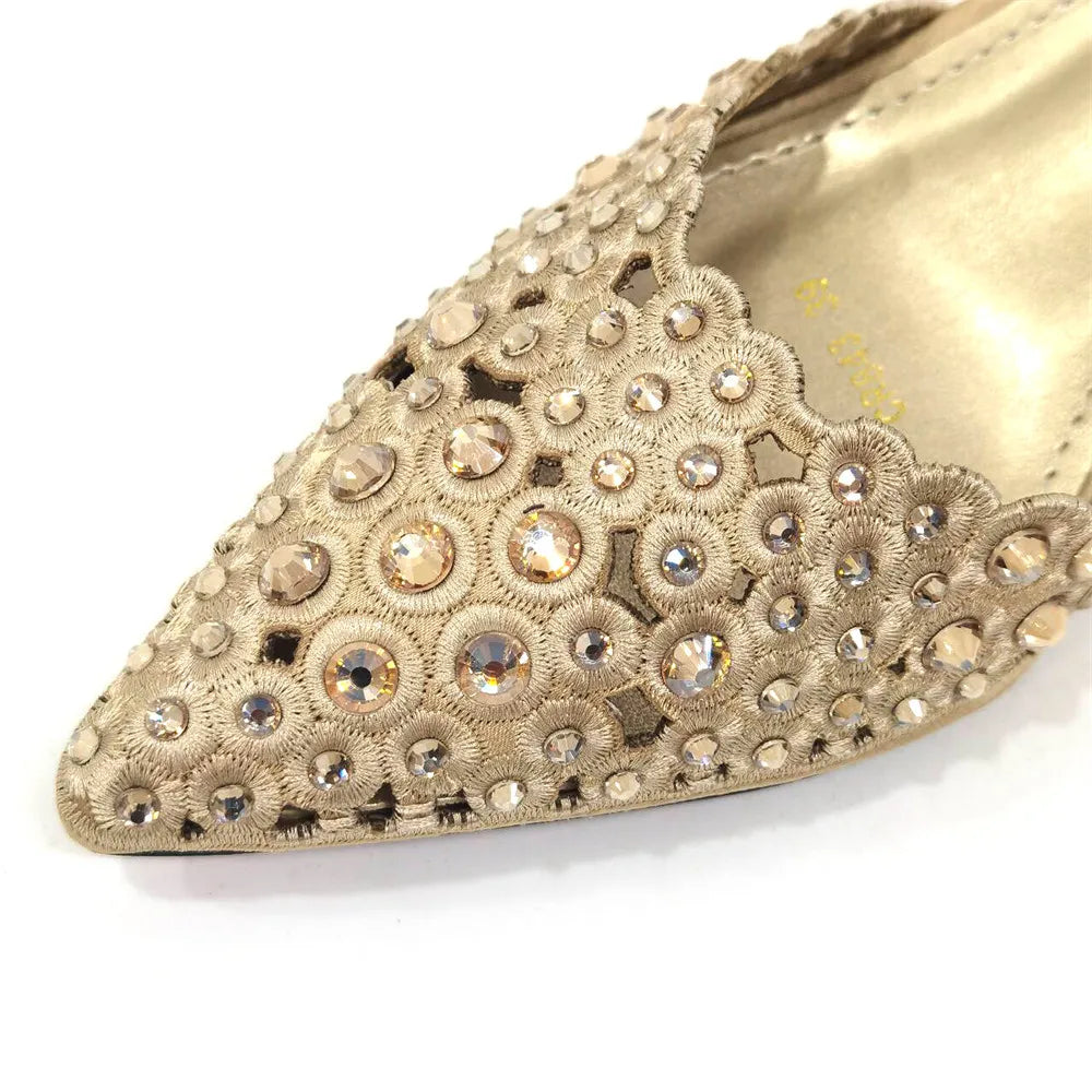 High Quality African Wedding Shoes Summer Sandals for Wedding 2025 Sexy Pumps Rhinestone Fashion Women Wedding Shoes