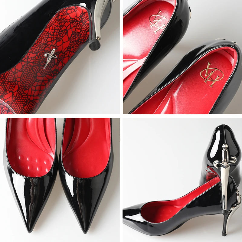 Alionly 2026 New 8CM Thin High Heels Pumps Women Pointed Toe Slip On Shoes Elegant Prom Wedding Stripper Ladies Sandals