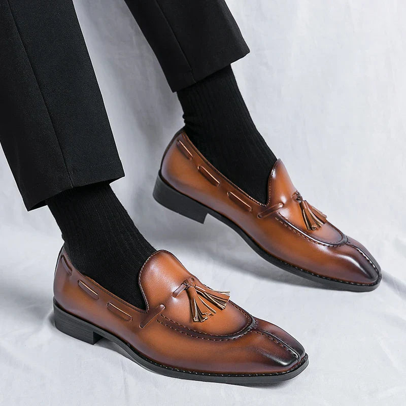 Fashion Shoe Office Shoes for Men Casual Shoes Breathable Leather Loafers Mens Driving Moccasins Comfortable Slip on 2023 Brown