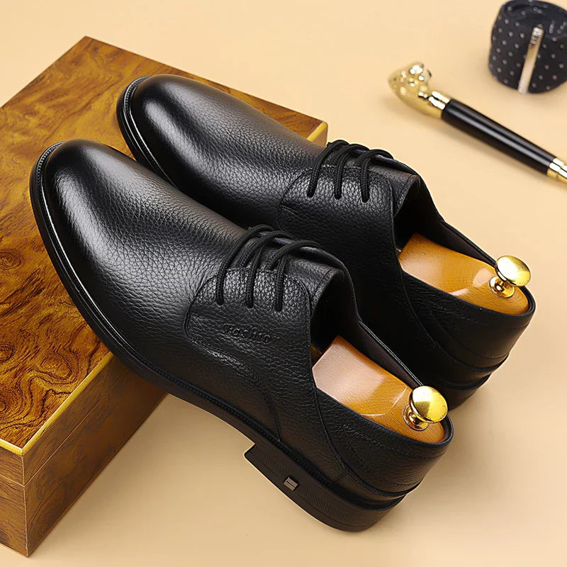 Men Formal Leather Shoes Black Pointed Toe Men Loafers Party Office Business Casual Shoes for Men Oxford Shoes Mens Dress Shoe