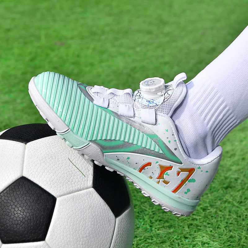 Breathable Synthetic Leather Soccer Boots Anti Twist Midsole Reinforced Heel Wear Resistant Outsole Unisex Outdoor Football