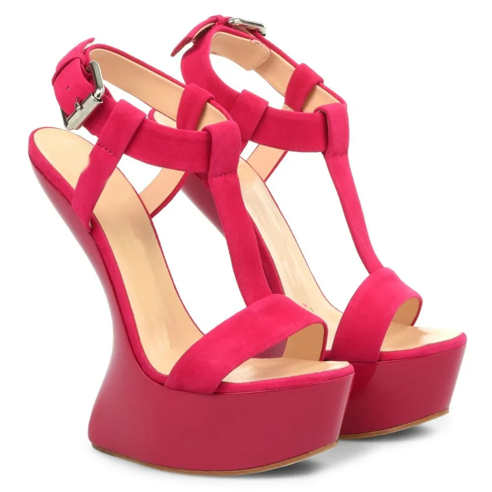 Strage Style T Strap Sandals Sexy Pointed Toe Solid  Accept Customized Size35-46 New Arrivals Fashion Women Runway Shoes