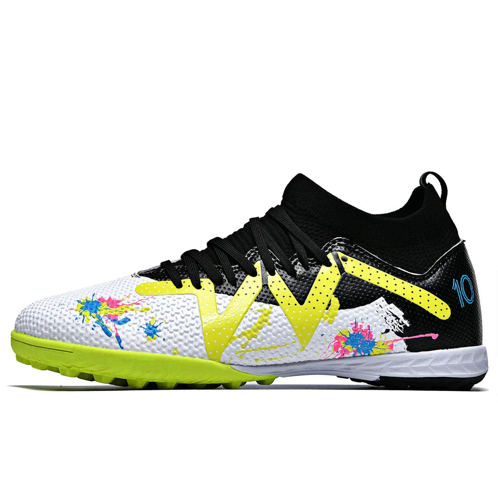 TF Turf Soccer Shoes PU Fabric Breathable Upper Rubber Sole Wear Resistant Anti Slip Men Women Kids Youth Training Sneakers