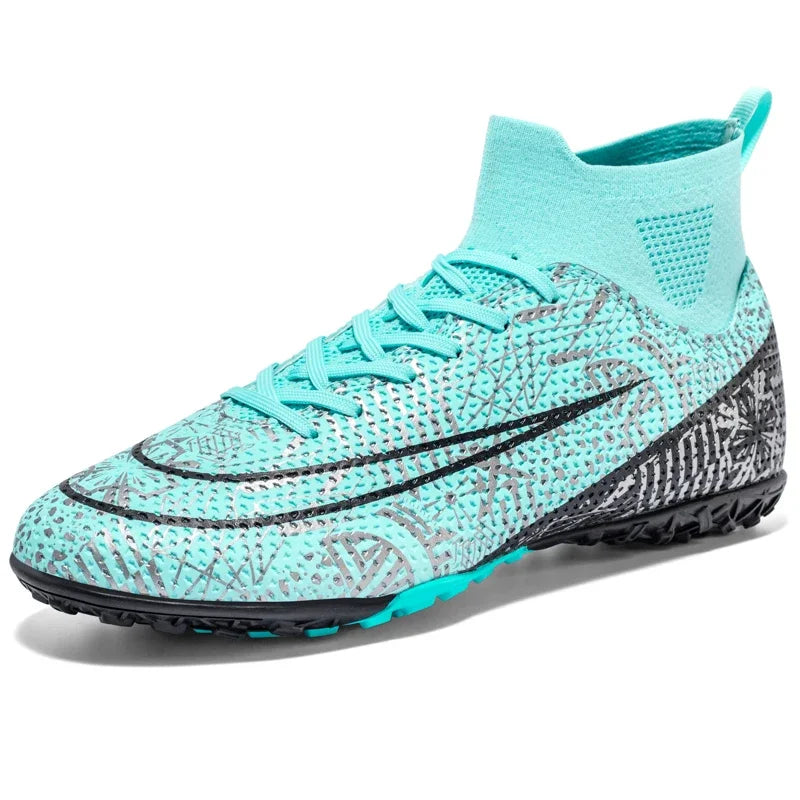 Professional High Top Anti-Skid Wear-Resistant Training Shoe FG/TF Men's Soccer Shoes Children's Football Boots Outdoor Sneakers