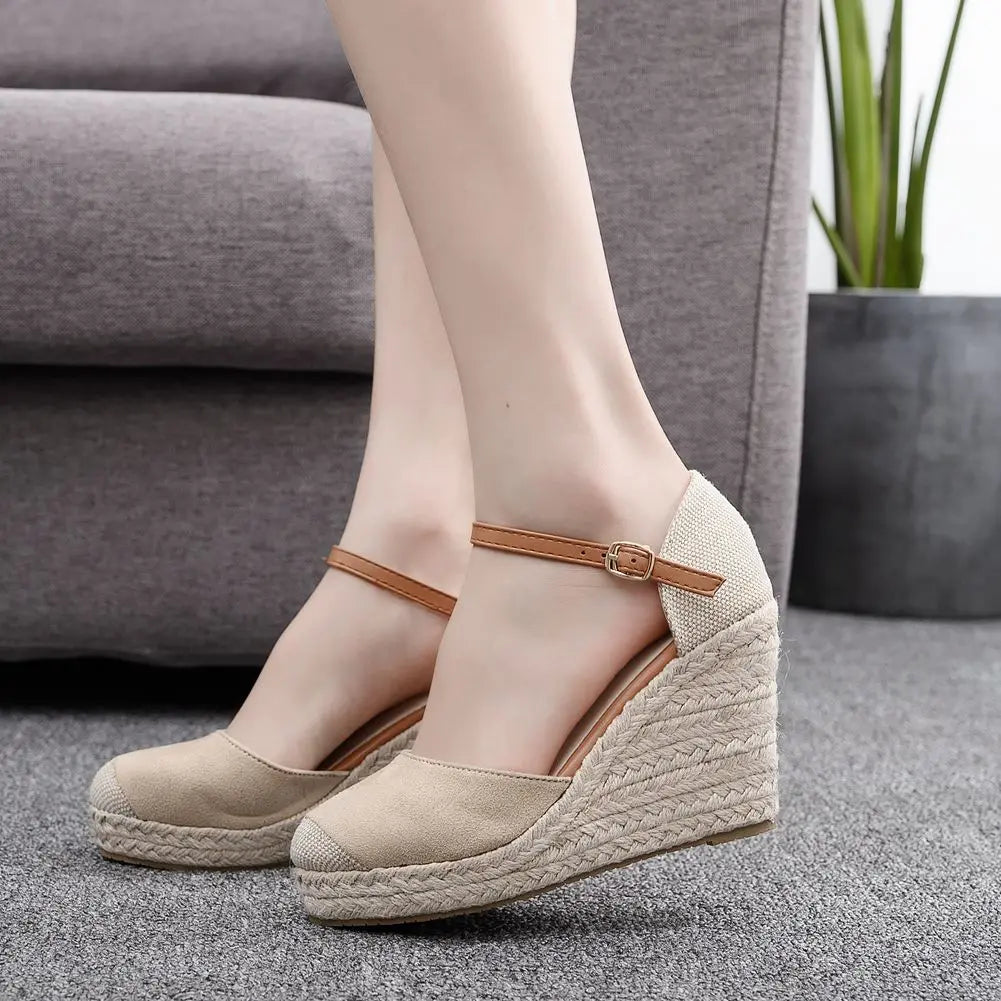 Shoes for Women Summer Fashion Sandals Platform Women Wedges High Heel Casual Ankle Strap Sandals Comfortable Zapatos De Mujer