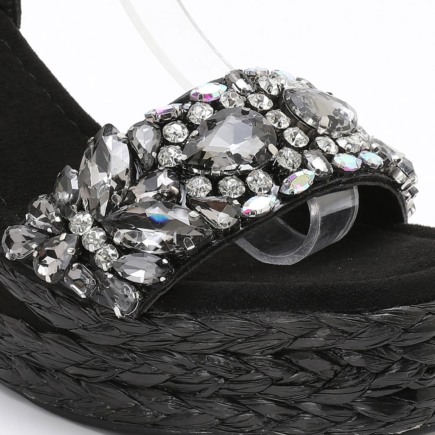 Trendin Mode Women's Velvet High Wedge Sandals 10cm Heel