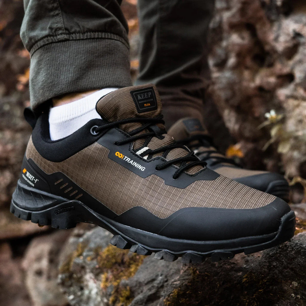 Men New Hiking Shoes Outdoor Waterproof Wear Resistant Non Slip Sneakers Male Casual Lightweight Lace-Up Walking Shoes