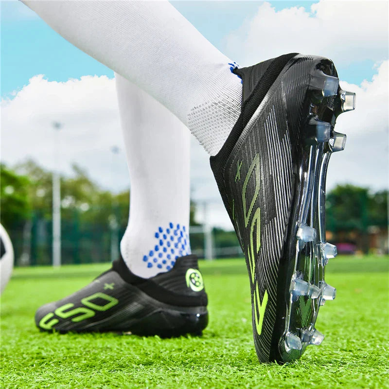 Without-lace F50+ Mens Soccer Shoes Boys Training Non-Slip Turf Soccer Cleats TF/FG Football Sneakers Chuteira Campo 35-45