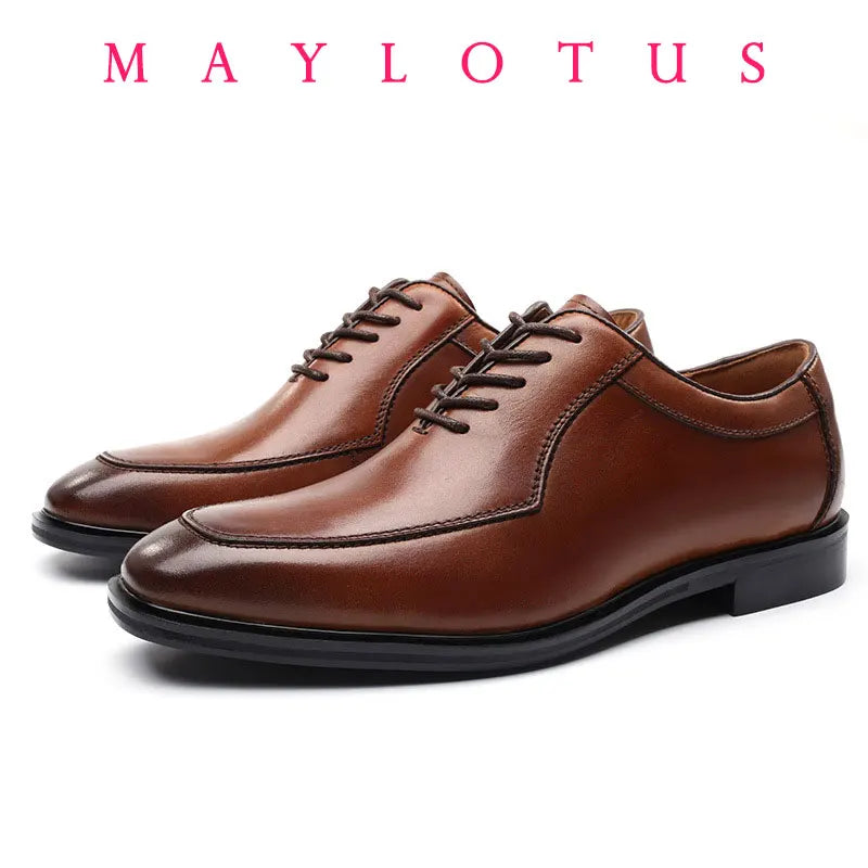 Size 38-48 Men Dress Shoes Top Layer Cowhide Leather Elegant Business Formal U-Tip Shoes Mens Dress Shoes for Men Wedding