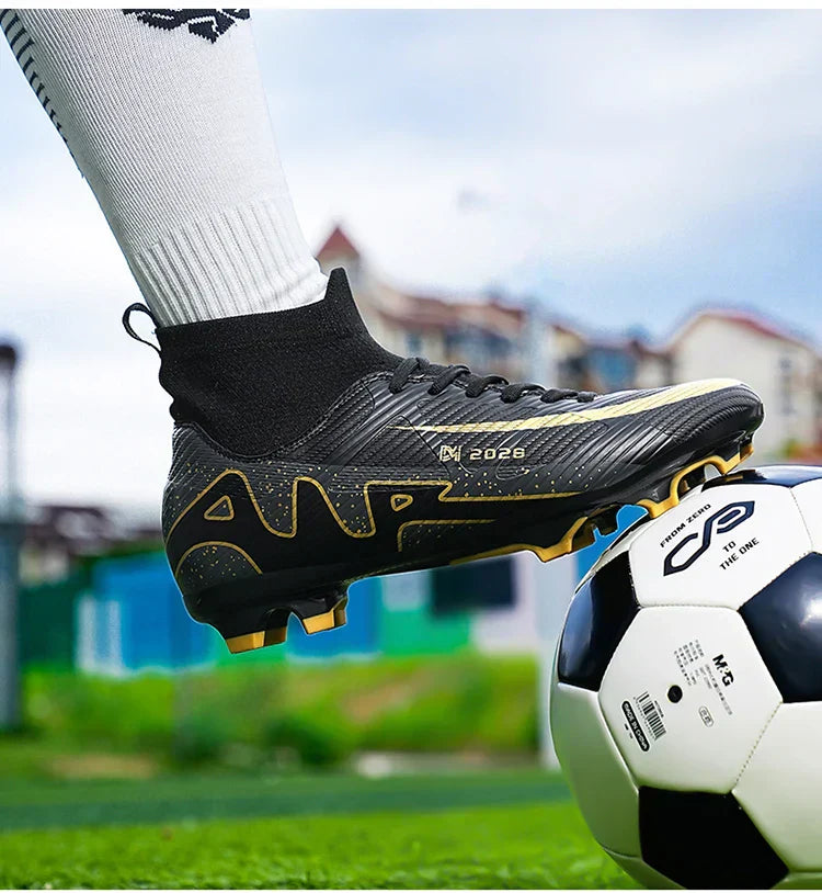 Fashion Pink Soccer Shoes Men's  Professional Lightweight Sock Football Boots Outdoor Non-slip Original Football Cleats Sneakers