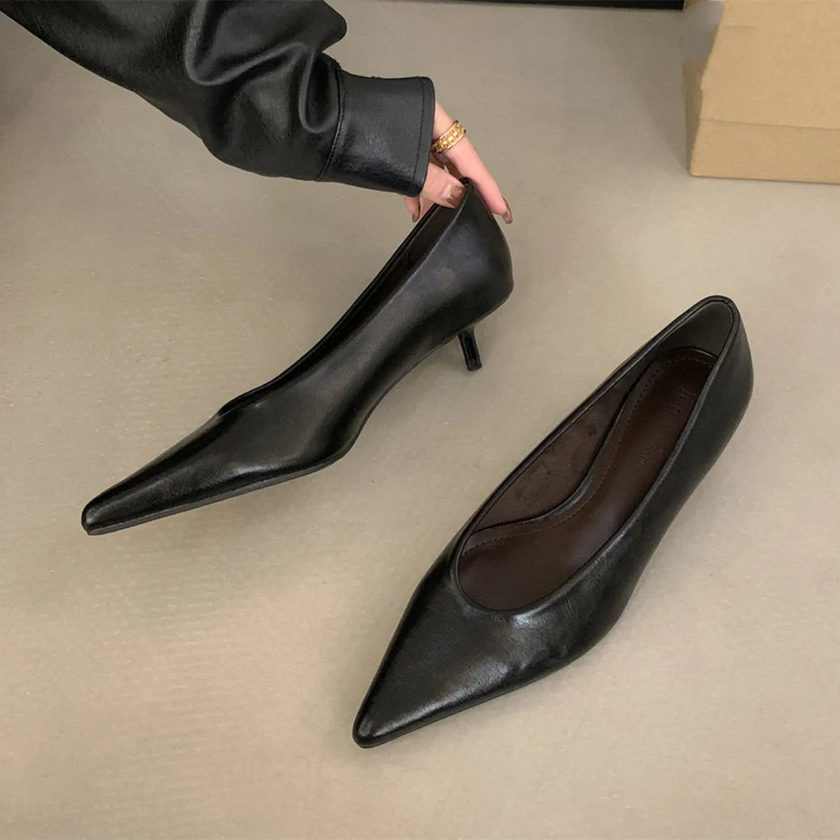 Bailamos 2026 New Brand Women Pumps Ladies Elegant Thin High Heel Single Shoes Fashion Pointed Toe Shallow Slip On Boat Shoes