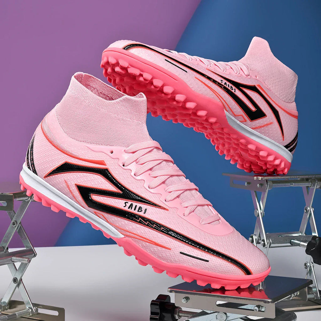 Kid Friendly TF Turf Soccer Boots Soft PU Fabric Rubber Non-slip Sole Abrasion Resistant For Campus Sports Activities