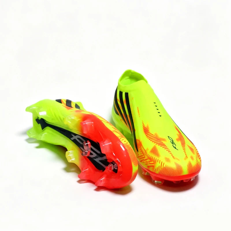 NEW Without-lace Mens Soccer Shoes Boys Training Non-Slip Turf Soccer Cleats TF/FG Football Sneakers Chuteira Campo 35-45
