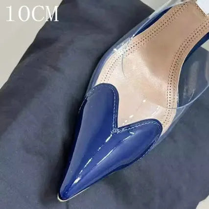 2026 Spring Summer New Fairy Wind Pointy High Heels Female Love Shaped Transparent Sandals Sexy Party Pumps