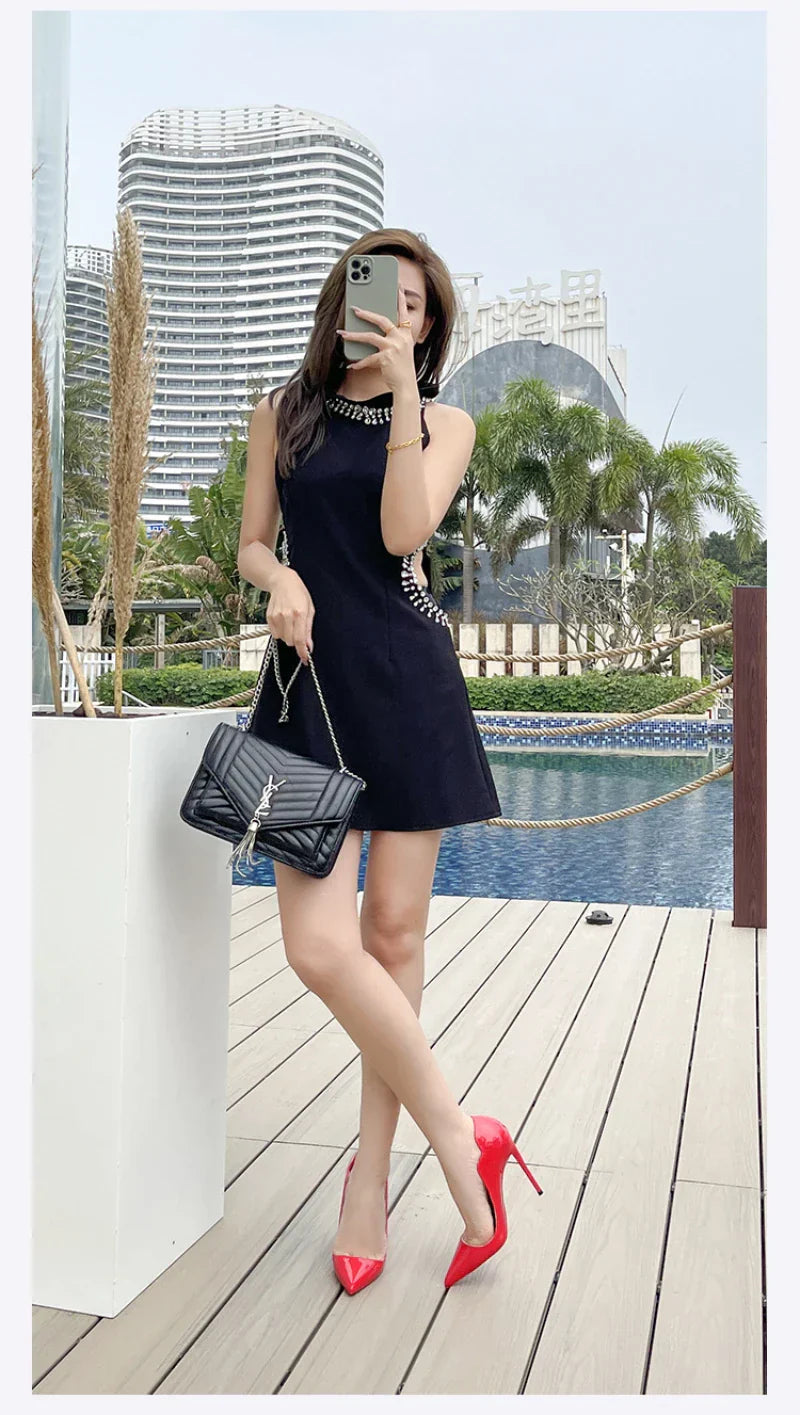 European And American Nightclubs Dressing Dance High Heels Women's Thin Heels Black Bed Pointed Toe French Single Shoes Women